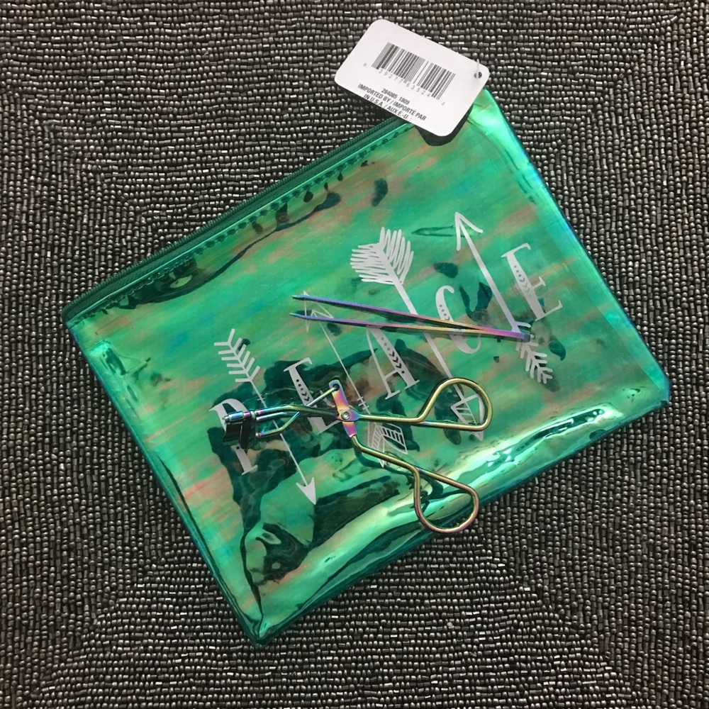 Eyelash curler & Tweezer & bag bundle rainbow